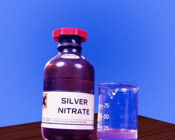 Silver nitrate is stored in dark colored bottles