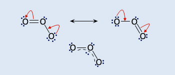 The resonance forms of ozone
