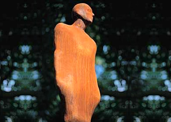 A rusted sculpture
