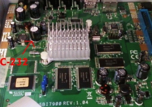 Capacitors on a Motherboard of a Desktop
