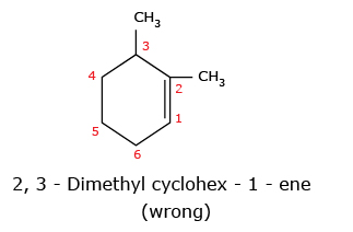2,3 � Dimethyl cyclohex � 1 � ene 